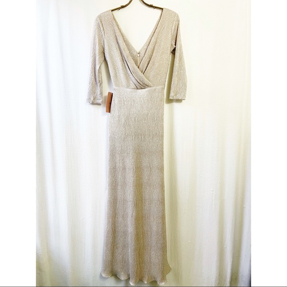 BHLDN 3/4 sleeve metallic maxi dress - Picture 2 of 7
